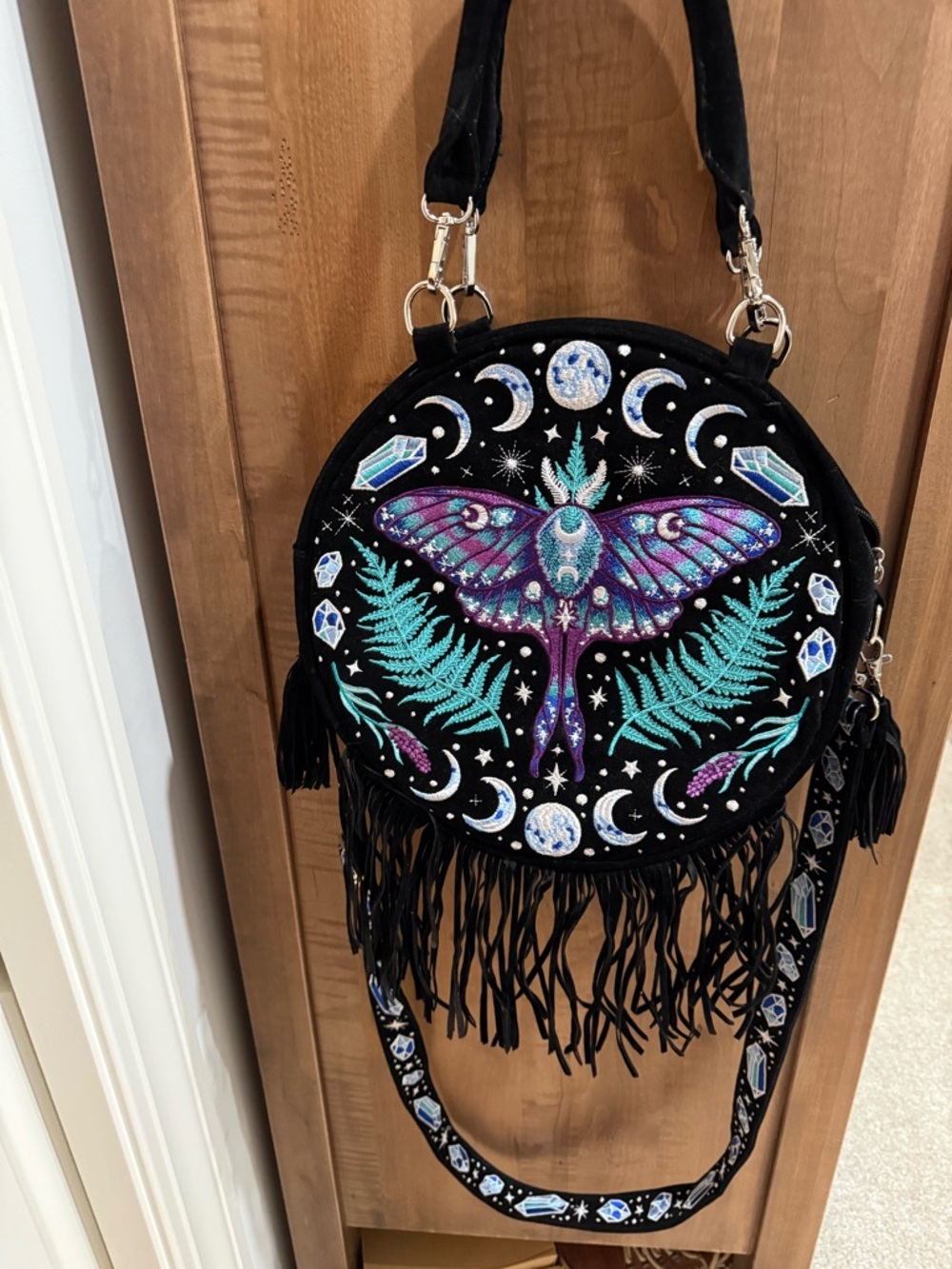 Restyle Enchanted Forest Round Bag with fringe - Picture 2 of 6